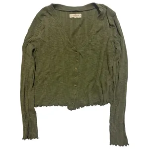 Lucky Brand Cropped Knit Button Down Top Cardigan Medium thumbnail 1