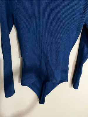 Abercrombie & Fitch‎ Luxeloft Blue Sweater Ribbed Wrap Thong Bodysuit thumbnail 10