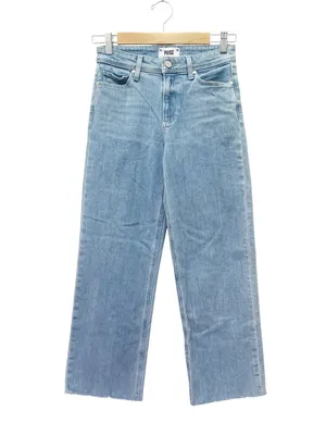 PAIGE Nellie Culotte Jeans Size 24 Harmonic Wide Leg Crop Mid Rise Light Wash thumbnail 2