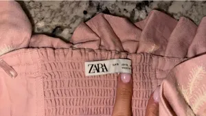 ZARA Crop Top Pink Floral thumbnail 3