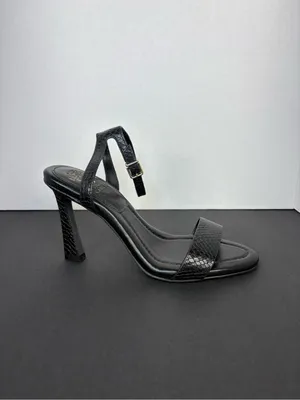 Black Heels Strappy High Heel Textured Sandals Vince Camuto thumbnail 10