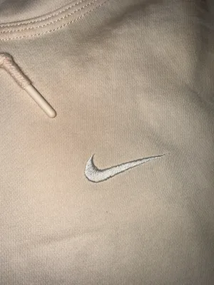 Nike Club Fleece Pullover Hoodie - Sanddrift/White - Size S thumbnail 2
