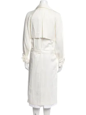 Michelle Mason Classic Ivory Belted Trench Coat | Size 4 thumbnail 2