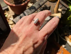 Micro Pave Cubic Zirconia Sterling Silver Ring Size 9 thumbnail 6