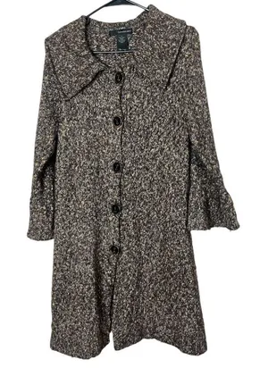 Calvin Klein Jeans‎ Brown Long Line Cardigan Sweater Dress Size M thumbnail 1