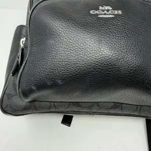 Coach Court Signature Canvas Pebble Leather Backpack Black Women One Size thumbnail 8