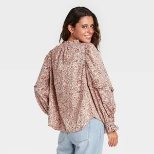 ✨ NWOT✨Universal Thread Floral Long Sleeve Ruffle ✨ thumbnail 2