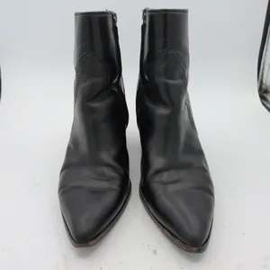 Frye Flynn Short Black Leather Pointed Toe Ankle Boots 8M 3470885-BLK thumbnail 3