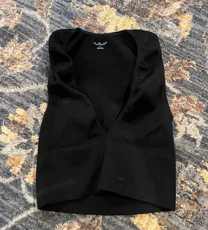 Urban outfitters out from under black v neck crop top thumbnail 1