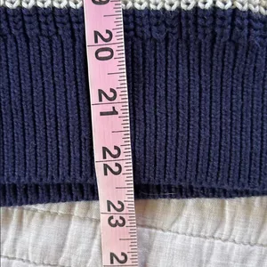 Gap shaker stitch Classic cotton navy white stripe nautical cardigan sweater M thumbnail 14
