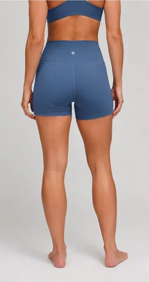 Lululemon Align Ribbed High Rise 4 inch Shorts in Steal Blue New With Tags thumbnail 1