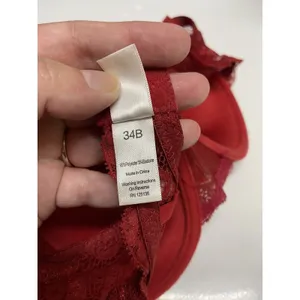 Inteco Intimates Womens‎ Bra Sz 34B Red Lace Push Up Padded thumbnail 4