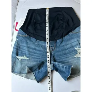 Ingrid Isabel Maternity Jean Shorts Midi Cut Off Short Crossover Panel 2/26 NWT thumbnail 8