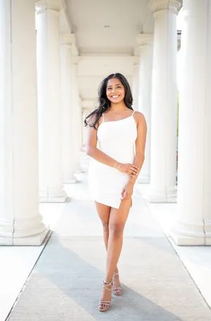 White Asymmetrical Bodycon Mini Dress With Slit thumbnail 3