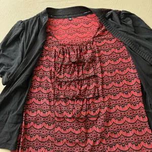 American Vintage Vintage Y2K Gothic Layered Cardigan Ruffle Top thumbnail 3