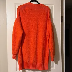 Free People Womens Snow Drop Cardigan in orange knit Small thumbnail 11