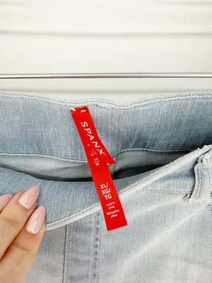 Spanx Pull On Light Wash High-Rise Flare Jeans Women's XL Light Blue Boho thumbnail 6