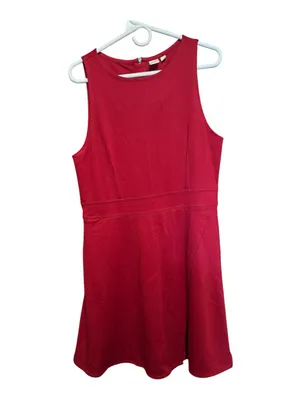 GAP Red High‑Neck Mini Shift Dress NWT Size 12 thumbnail 2