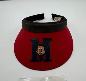 Vintage Disney Mickey Mouse Red Visor Goofys Hat Co Adult Sun Hat Taiwan 1980s thumbnail 1
