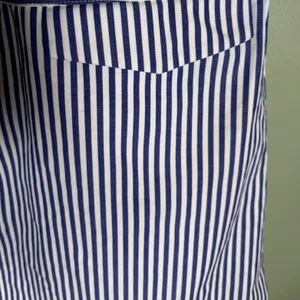 Self-Portrait Blue White Striped Lace Overlay‎ Collared Mini Dress Belted size 0 thumbnail 7