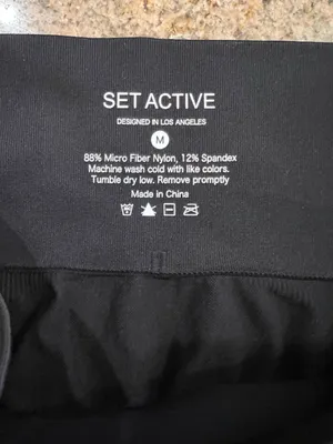 SET ACTIVE Black Seamless Leggings – Size M – NWOT thumbnail 4