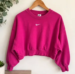 Nike Pink Swoosh Cropped Sweatshirt thumbnail 1