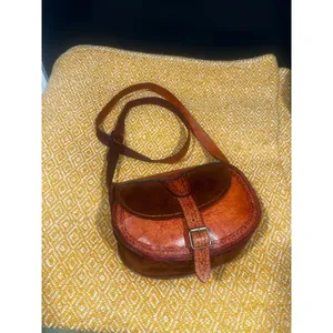 Vintage 70s Tooled Leather Suede Saddle Bag Western Crossbody Purse thumbnail 10