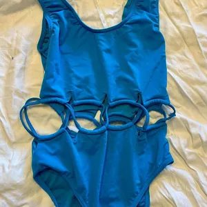 Vibrant Blue Halter One-Piece with Lattice Cut-Outs thumbnail 3