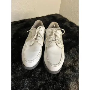 Footjoy GreenJoys Women’s Golf Shoes Size 8.5 White Gray Leather 48704 thumbnail 2