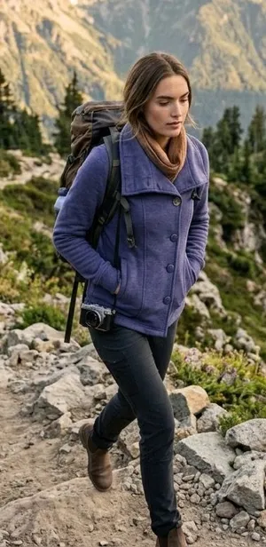 REI Outdoor Hiking button-front cardigan sweater purple size XXS. thumbnail 1