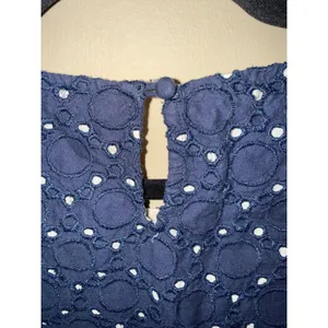 Boden Navy Blue Eyelet Sleeveless Top Embroidered Shell Lined S Preppy Coastal thumbnail 6