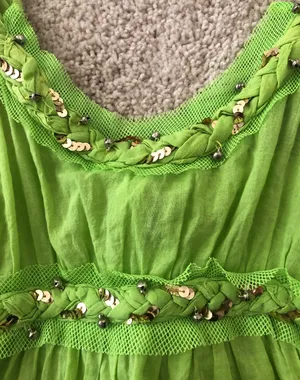 Vintage neon green strap top thumbnail 3