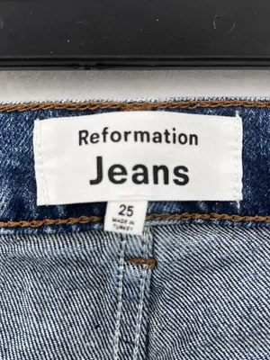 Reformation High-Rise Straight Leg Jeans - Blue 099 thumbnail 8