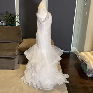Women’s Wedding Dress with Side Design Ruffles & Corset Back Size L NWOT thumbnail 6