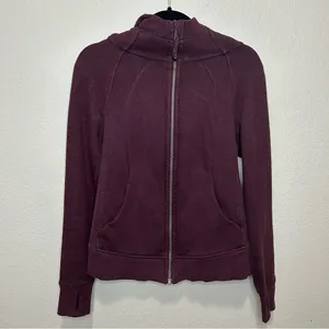 Lululemon Light As Warmth Scuba Hoodie Size 6 Heathered Dark Adobe thumbnail 3