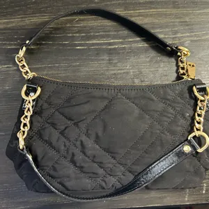 Talbots Chic Black Mini Shoulder Bag with Gold Chain Handle thumbnail 7