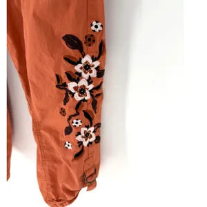 Soft Surroundings Cargo Pants L Burnt Orange Floral Embroidered Boho thumbnail 7