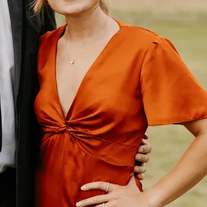 Show Me Your Mumu Burnt Orange Luxe Satin Bridesmaid Dress - Rome Twist Gown thumbnail 4