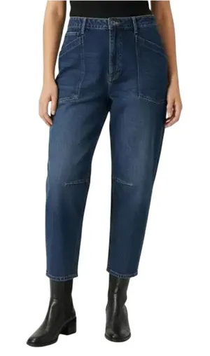 FRYE Medium Wash Barrel Jean Women 6 Blue Everyday Stylish Boho Travel City NWT thumbnail 1