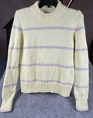 Faherty Striped Chunky Knit Cuddle Sweater XS‎ Yellow Bright Crew Butter So Soft thumbnail 1