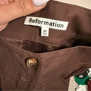 REFORMATION Roz Pant Trouser Button Fly Brown- Size 0P Petite thumbnail 6