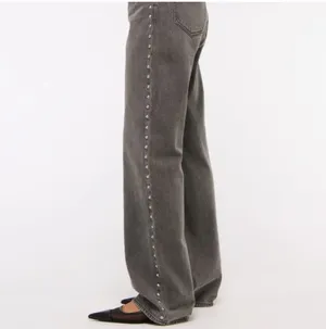 Abercrombie & Fitch Grey Studded Jeans thumbnail 3