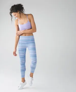Lululemon Energy Bra Size 6 Medium Support Blue Paisley Strappy Back Crop Top thumbnail 3