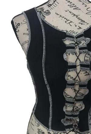 Brand New Black Peekaboo Top Size L thumbnail 3
