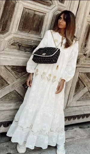 Zara Crochet Embroidered Dress Maxi‎ Bloggers Fav thumbnail 1
