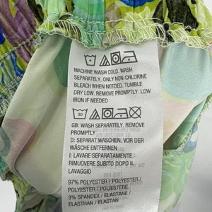 Susan‎ Graver Paisley Print Wide Leg Elastic Waist Pants Multi-Color Tropical L thumbnail 4