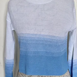 Abound Womens Sweater Ombre Sz XS Long Sleeve Knit Blue White Soft Girl Ribbed thumbnail 5