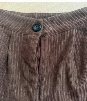 SHEIN Brown Ribbed High-Waisted Wide-Leg Pants Size M / US 6 thumbnail 4