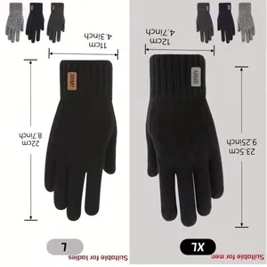 Unisex Alpaca Velvet Blend Winter Thermal Driving Gloves Gray Touchscreen LARGE thumbnail 5