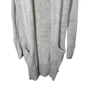 360 Cashmere‎ Wool Blend Open Front Cardigan Oatmeal Grey Chunky Knit Small thumbnail 3